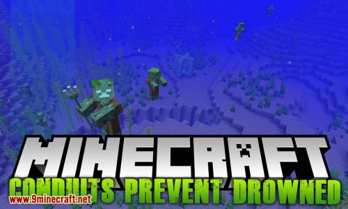 Conduits Prevent Drowned Mod (1.19.4, 1.18.2) – Build Your Underwater City in Peace Thumbnail