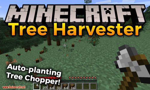 Tree Harvester Mod (1.19.4, 1.18.2) – Auto-Planting Tree Chopper Thumbnail