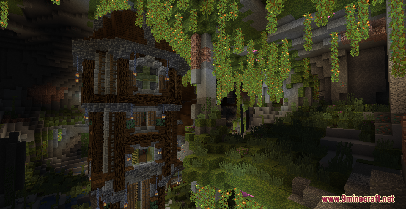 Lush Cave House Map - 1minecraft