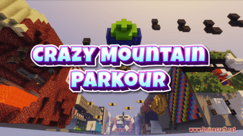 Crazy Mountain Parkour Map (1.19.4, 1.18.2) – Parkour To The Top! Thumbnail