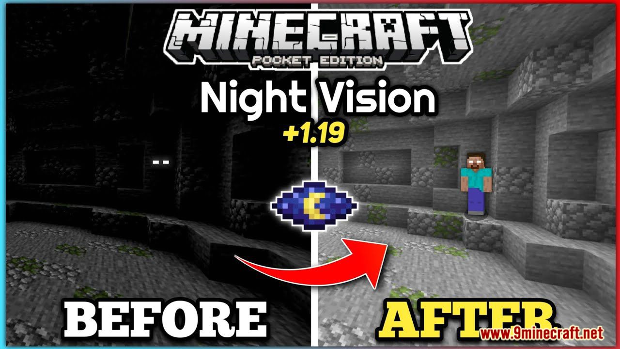 Night Vision Texture Pack (1.19, 1.18) - MCPE/Bedrock Edition 2