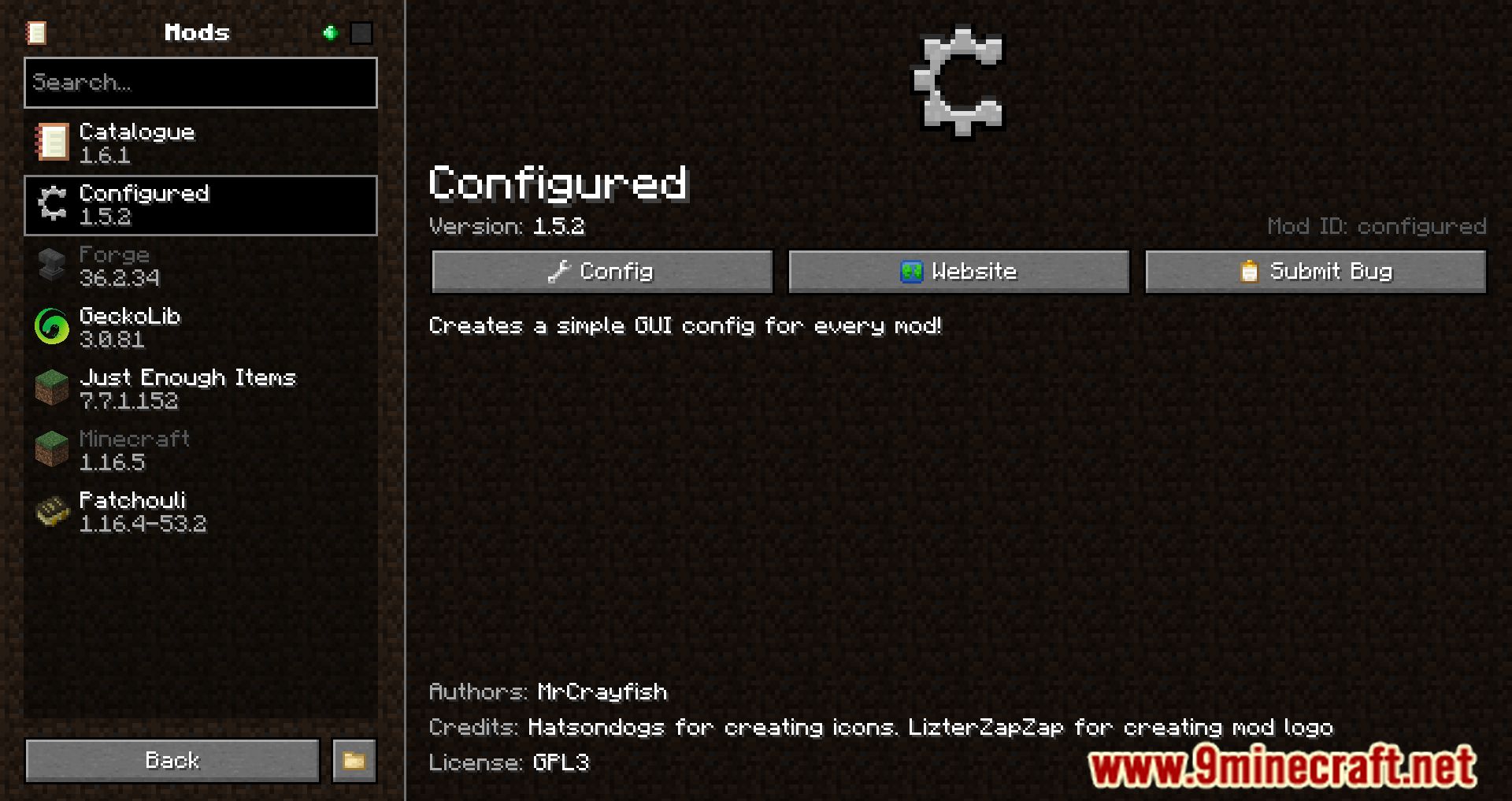 Configured Mod - 1Minecraft