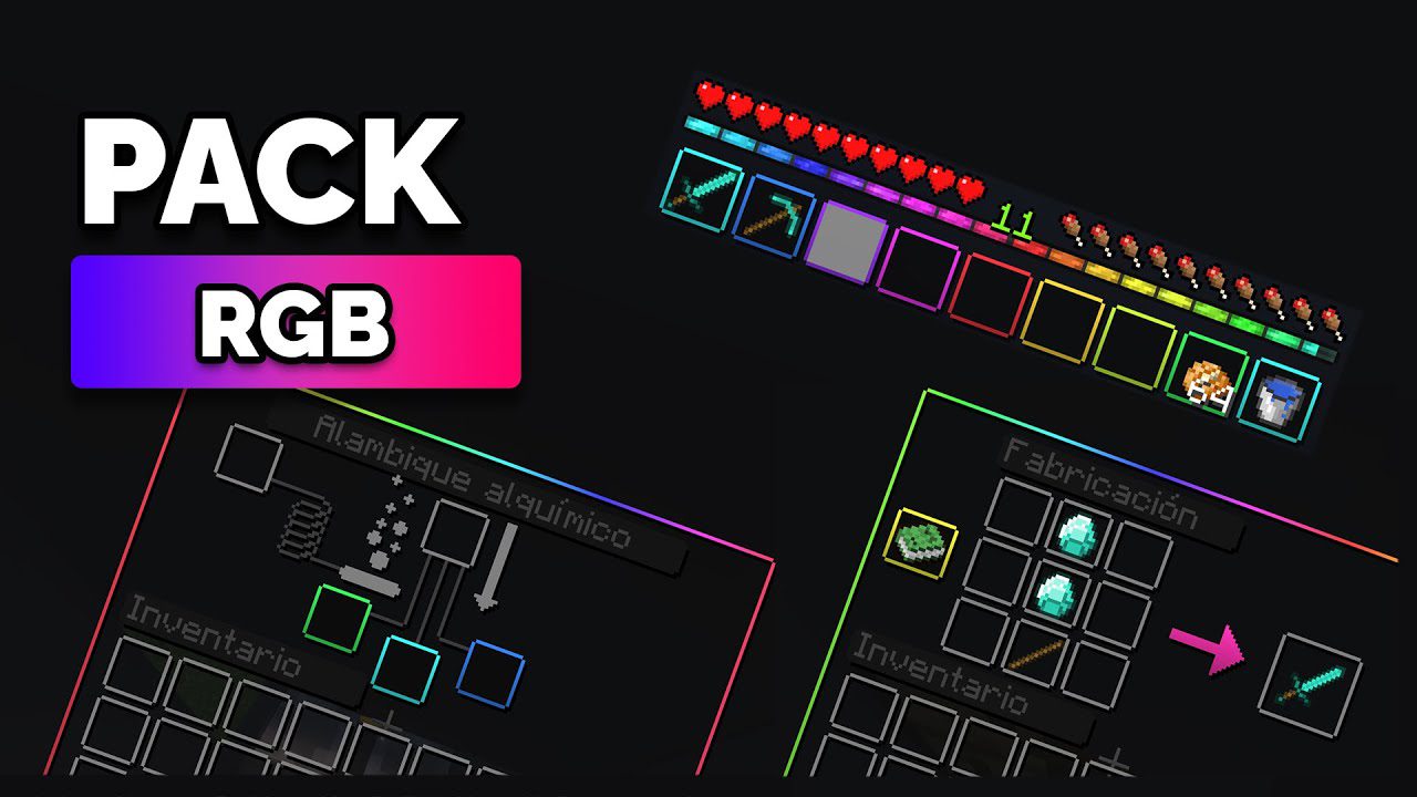 Animated Rgb Xp Bar Classic Inventory Gui Pack Mcpe 1minecraft 7550