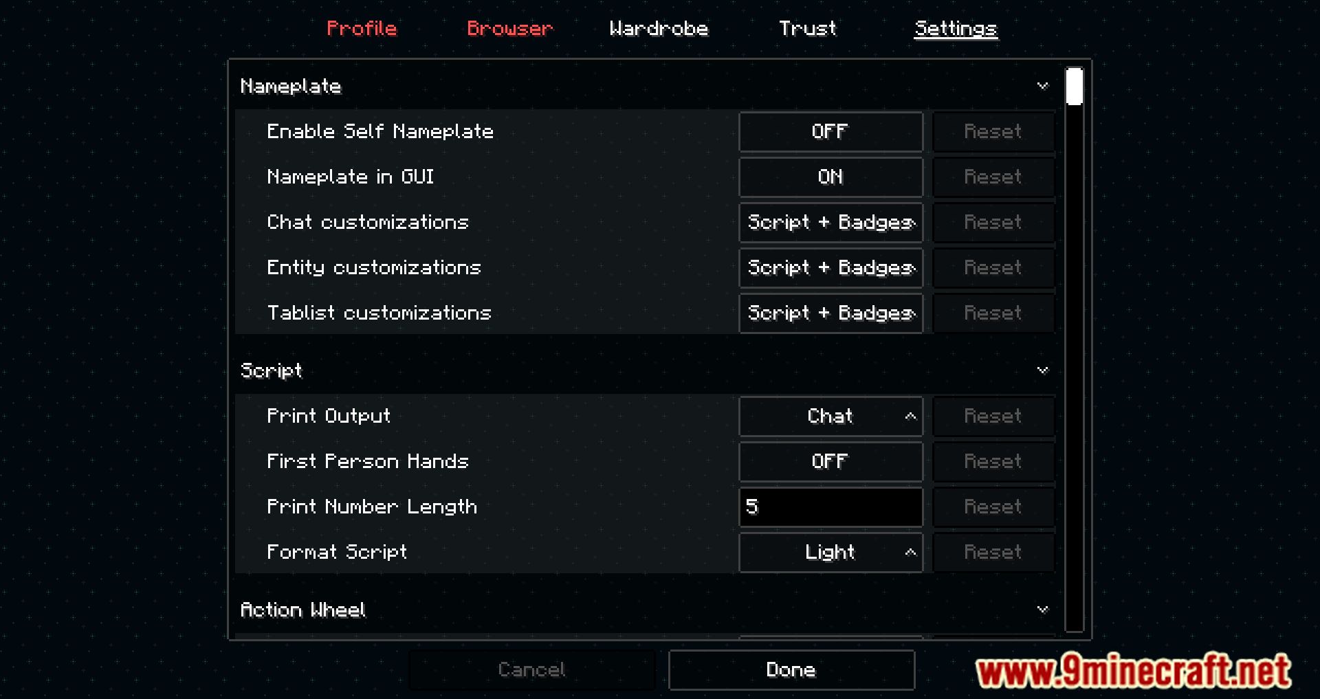 Figura Mod 1Minecraft