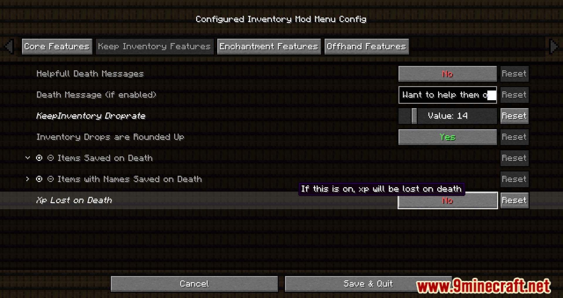 Configured Keep Inventory Mod - 1Minecraft
