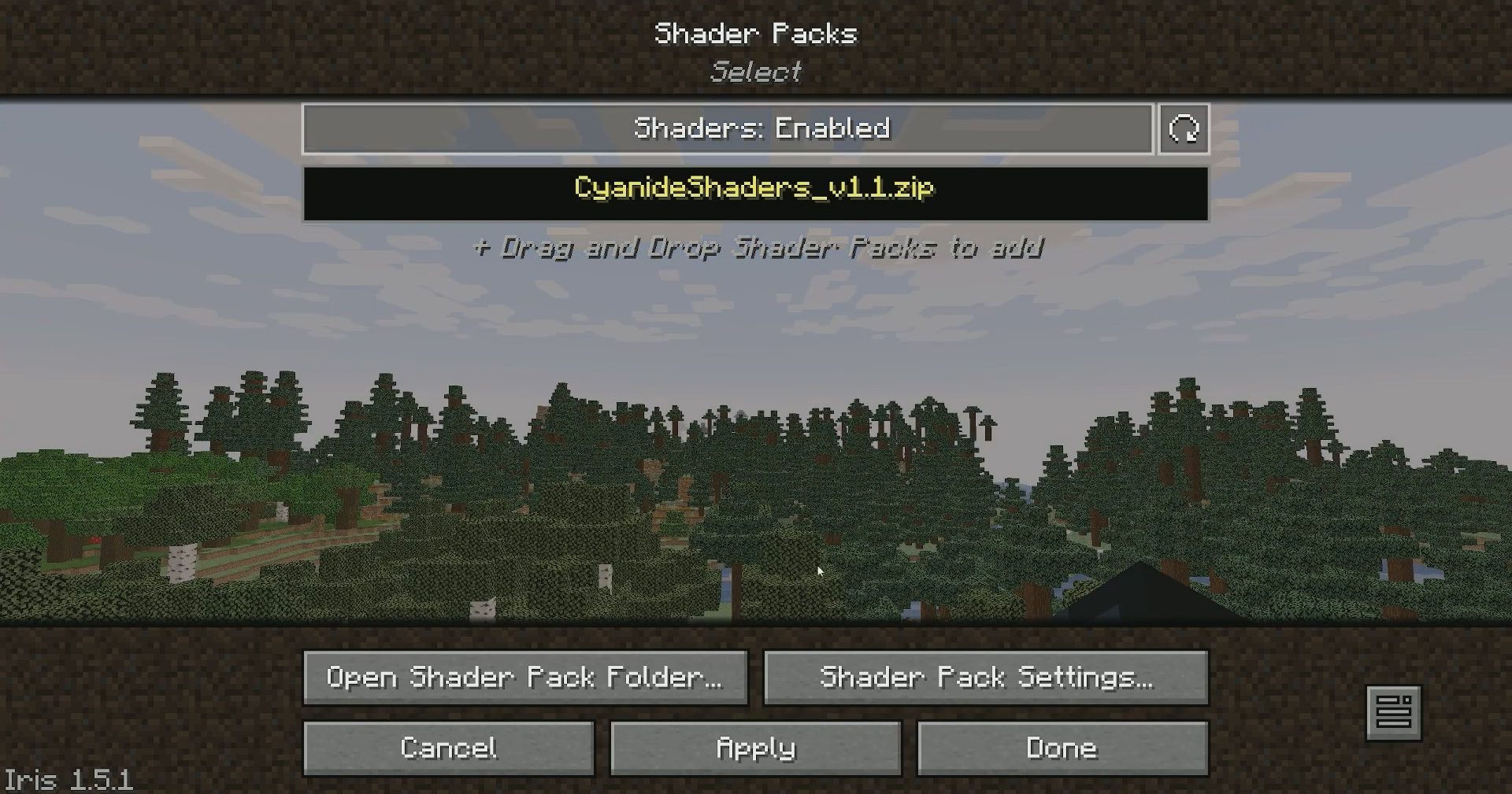 Cyanide Shaders - 1Minecraft