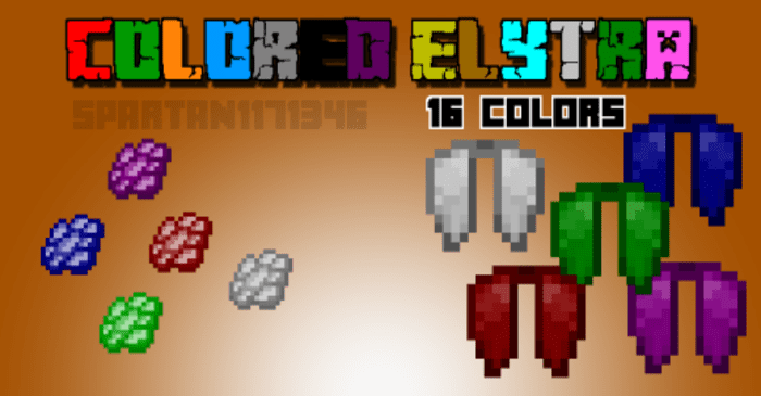 Colored Elytra Addon (1.19) - MCPE/Bedrock Mod 1