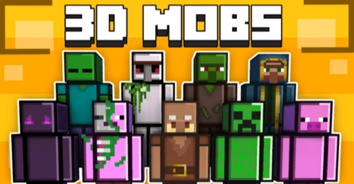 Marvi's Mobs 3D Skins Pack (1.19) - MCPE/Bedrock 1
