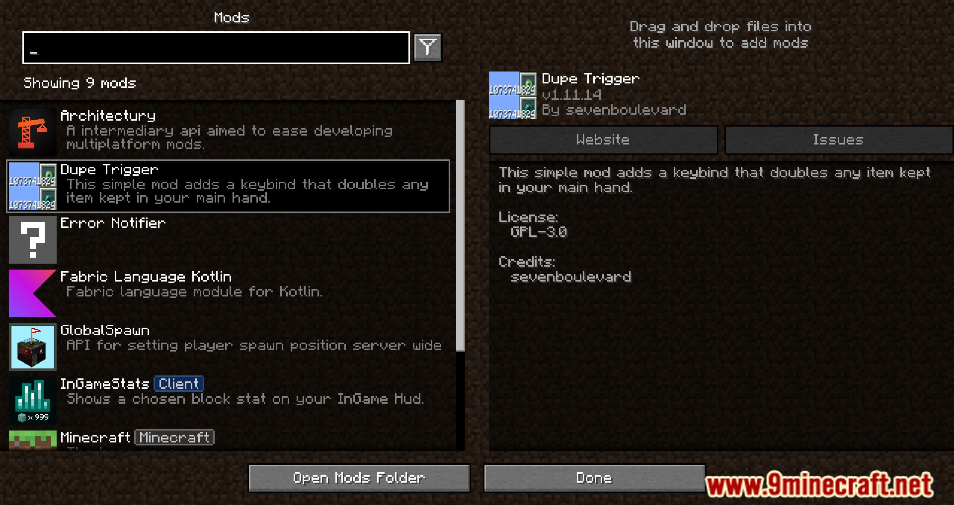 Dupe trigger mod 1minecraft