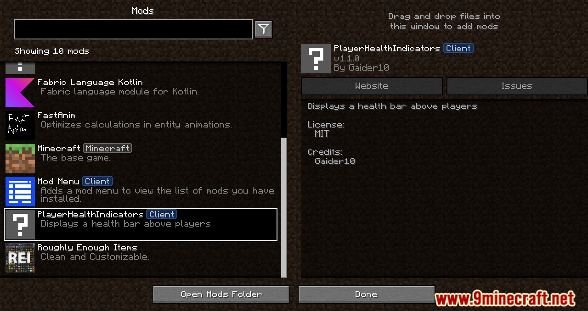 player-health-indicators-mod-1minecraft