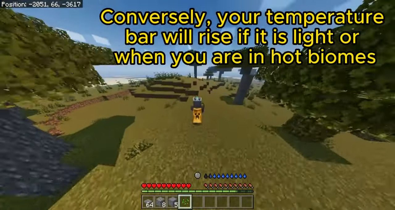 Thirsty and Temperature Bar Addon (1.20, 1.19) - MCPE/Bedrock 4