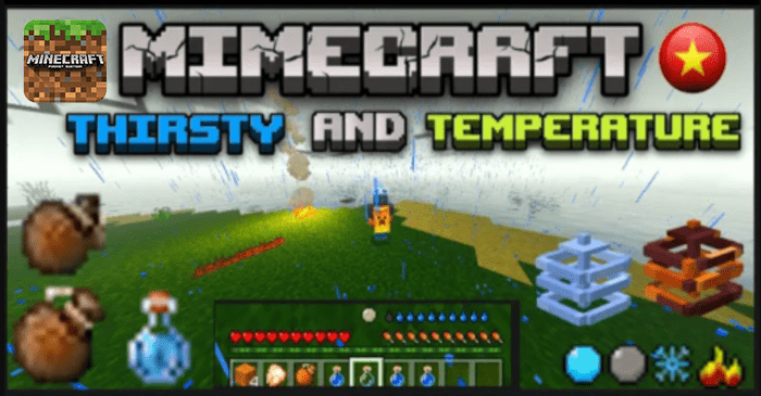 Thirsty and Temperature Bar Addon (1.20, 1.19) - MCPE/Bedrock 1