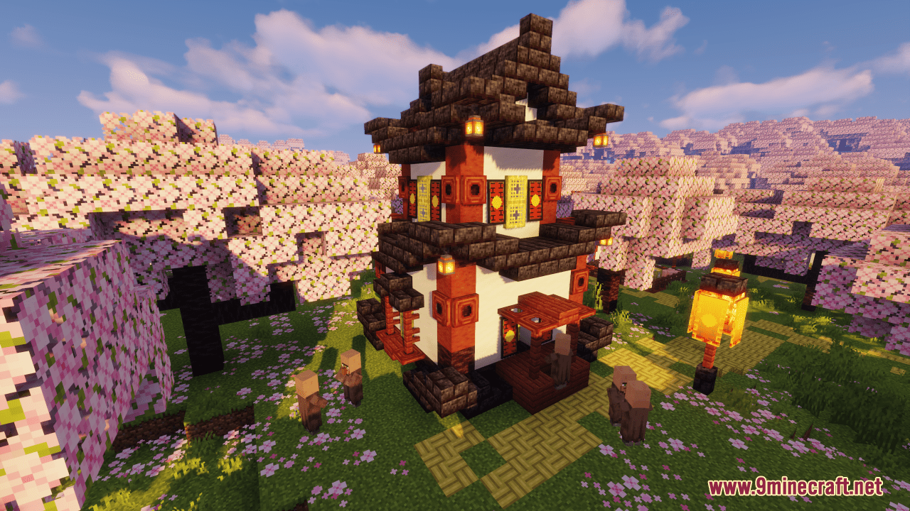 Cherry Blossom Village Map 1Minecraft
