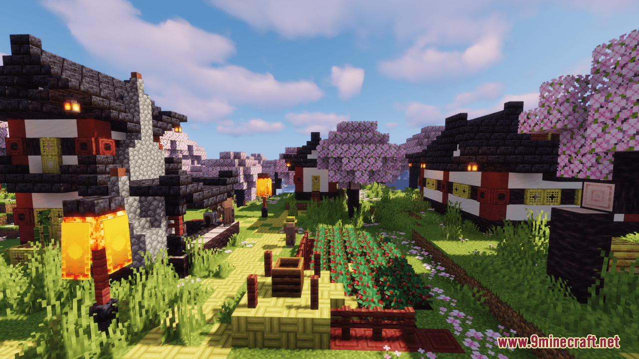 Cherry Blossom Village Map 1Minecraft