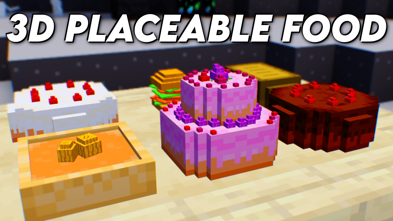 3d Placeable Food Mod 1Minecraft