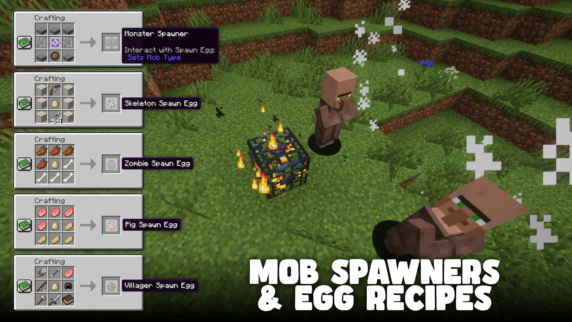 Mob Spawners And Eggs Recipes Mod (1.20.1, 1.19.4) 1